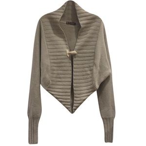 Henry Beguelin Leather Toggle Cropped Cardigan